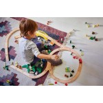 Set trenulet My First Wooden Train Set cu 80 piese din lemn